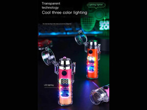 فندک الکتریکی شارژی دارای چراغ قوه Cylindrical Electric Lighter With Flashlight HB-256