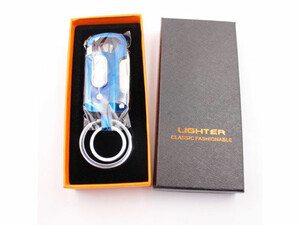 Multipurose Men′s Hiking Tool Electronic USB Rechargeable Cigarette Lighter Keychain