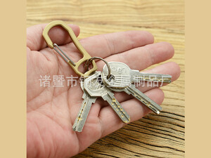 جاکلیدی برنجی طلایی رنگ Brass car key chain mini portable men's
