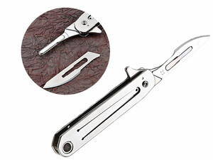 خرید چاقو آنباکسینگ تاشو فوق‌العاده تیز دارای دو نوع تیغه قابل تعویض mini knife portable Stainless steel