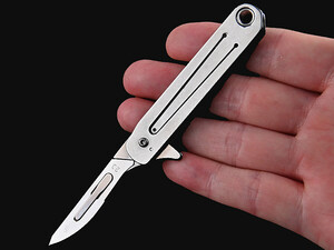 کیفیت چاقو آنباکسینگ تاشو فوق‌العاده تیز دارای دو نوع تیغه قابل تعویض mini knife portable Stainless steel