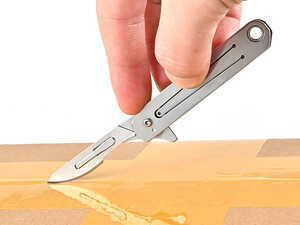 قیمت چاقو آنباکسینگ تاشو فوق‌العاده تیز دارای دو نوع تیغه قابل تعویض mini knife portable Stainless steel