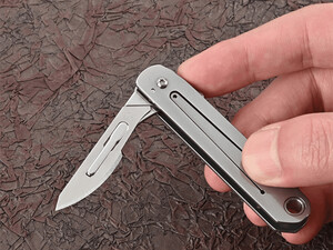 فروش چاقو آنباکسینگ تاشو فوق‌العاده تیز دارای دو نوع تیغه قابل تعویض mini knife portable Stainless steel