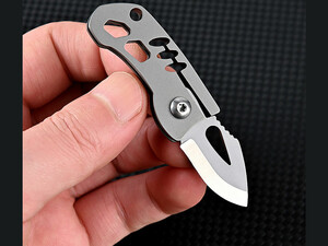 قیمت چاقو آنباکسینگ تیتانیومی تاشوی قابل آویز از دسته کلید Portable sharp mini folding knife
