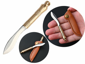 خرید چاقوی جعبه گشا برنجی دارای کاور قابل آویز از دسته کلید mini knife sharp unpacking express unboxing portable