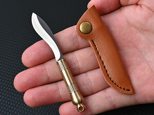 خرید چاقو آنباکسینگ برنجی دارای کاور قابل آویز از دسته کلید mini knife sharp unpacking express unboxing portable