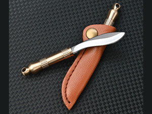 چاقو جیبی کوچک برنجی دارای کاور قابل آویز از دسته کلید brass mini knife sharp unpacking express unboxing knife portable