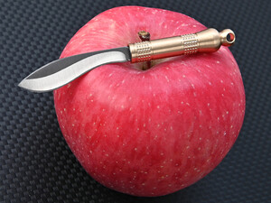 چاقو آنباکسینگ برنجی دارای کاور قابل آویز از دسته کلید mini knife sharp unpacking express unboxing portable