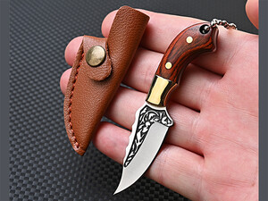 فروش چاقو آنباکسینگ برنجی دارای کاور قابل آویز از دسته کلید Brass smallknife sharp self-defense unboxing