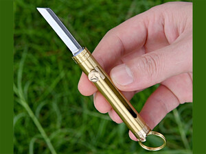 چاقو آنباکسینگ برنجی قابل آویز از دسته کلید Brass mini chain knife portable sharp self-defense
