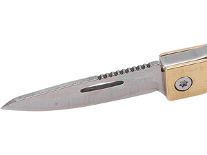 فروش چاقوی آنباکسینگ تاشو برنجی با قابلیت جاکلیدی Brass Mini Folding Knife Unboxing Self-Defense