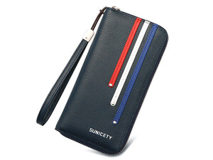 کیفیت کیف پول بلند زیپی مردانه SUNICETY S3031 long wallet multi-card slot mobile phone bag