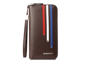 فروش کیف پول بلند زیپی مردانه SUNICETY S3031 long wallet multi-card slot mobile phone bag