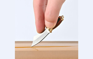 قیمت چاقو آنباکسینگ قابل آویز از دسته کلید با کیف چرمی mini knife sharp small machete off knife portable