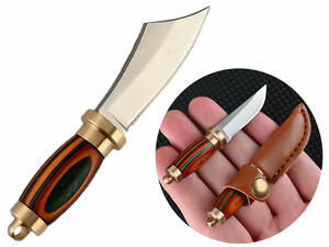 چاقو جیبی قابل آویز از دسته کلید با کیف چرمی mini knife sharp small machete off knife portable