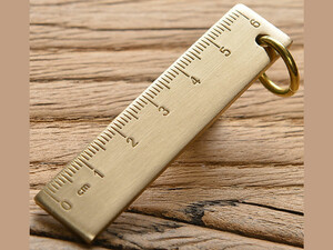 قیمت خط کش مسی کوچک 6 سانتی متری دانشجویی دارای حلقه آویز 6cm small copper ruler 3mm thickened brass metal ruler student stationery