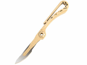 چاقوی جعبه گشا برنجی تاشو قابل آویز از دسته کلید Brass key chain knife sharp utility knife portable
