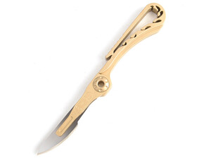 چاقو آنباکسینگ برنجی تاشو قابل آویز از دسته کلید Brass key chain knife sharp utility knife portable