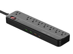 فروش چند راهی برق و شارژر 7 سوکت 4 پورت الدینیو LDNIO SU8440 US Power Strip 8US Outlets
