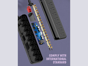 کیفیت چند راهی برق و شارژر 7 سوکت 4 پورت الدینیو LDNIO SU8440 US Power Strip 8US Outlets