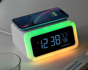 ساعت، اسپیکر و شارژر وایرلس مومکس MOMAX Q.Clock 2 Digital Clock with Wireless Charger QC2EUW