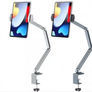 هولدر گوشی موبایل و تبلت گیره‌ای بازوبلند قابل اتصال به میز و تخت Desk Long Arm Lazy Clip Bracket Adjustable Bed Tablet Phone Holder P76