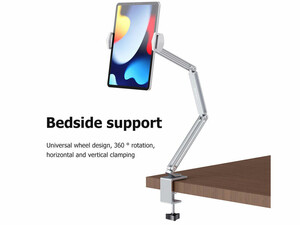 هولدر گوشی موبایل و تبلت گیره‌ای بازوبلند قابل اتصال به میز و تخت Desk Long Arm Lazy Clip Bracket Adjustable Bed Tablet Phone Holder P76