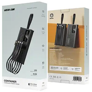 قیمت شارژر همراه 22.5 وات 10000همراه با کابل تایپ سی، لایتنینگ، میکرو و یو اس بی گرین