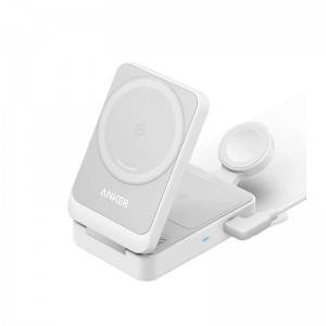 شارژر بی سیم 15 وات انکر مدل Anker MagGo Foldable 3-in-1 B2557