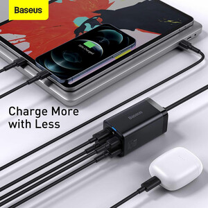 شارژر رومیزی فست 4 پورت تایپ‌سی و یواس‌بی 65 وات بیسوس