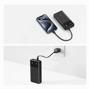 پاوربانک 30 وات انکر مدل A1384 ظرفیت 20000 میلی آمپر ساعت به همراه کابل USB-C