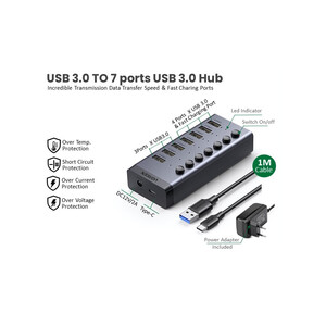هاب 7 پورت USB 3.0 یوگرین Ugreen CM481 30778 7 Ports USB 3.0