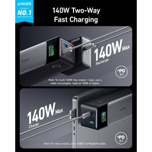 پاوربانک  140 وات انکر Anker 737 A1289  ظرفیت 24000 میلی آمپر ساعت