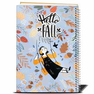 دفتر وزیری 60 برگ سیمی پاپکو PAPCO جلد سخت تک خط / کیوسی شده