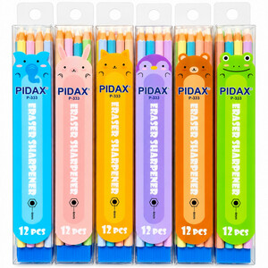 پاک کن طرح مداد همراه با تراش پیداکس PIDAX مدل P-333  بسته 12 عددی