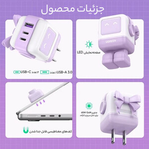 شارژر دیواری 65 وات یوگرین مدل CD361-25685