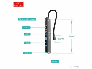 هاب تایپ سی 4 پورت ارلدام ET-HUB19