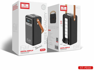 خرید پاوربانک 60000 یو اس بی، تایپ سی و لایتنینگ 22.5 وات ارلدام EARLDOM EET-PD16 Power Bank 60000mAh