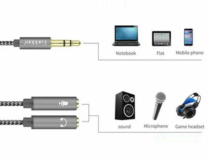 کابل صدا تبدیل یک به دو ارلدام Earldom ET-AUX202 2in1 Splitter Cable