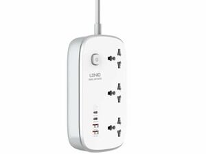 قیمت چندراهی برق سه سوکت، دو یو اس بی و دو تایپ سی الدنیو  LDNIO 3 AC Outlets 4 USB Power Strip SC3416