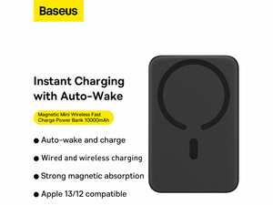 پاوربانک مغناطیسی 10000 بیسوس Baseus Magnetic Mini Wireless Fast Charge Power Bank 20W PPCX030001