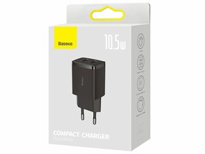 شارژر دیواری یواس‌بی 10.5 وات بیسوس Baseus Compact Charger 2U EU CCXJ010201