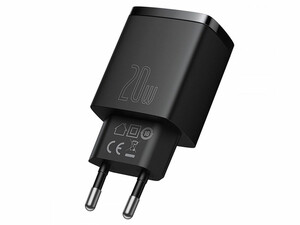 شارژر دیواری فست شارژ 20 وات بیسوس Baseus Compact Quick Charger U+C PD QC CCCP20UE CCXJ-B01 EU