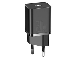 شارژر دیواری فست شارژ بیسوس همراه کابل لایتنینگ Baseus Super Si Quick Charger 1C 20W TZCCSUP-A03