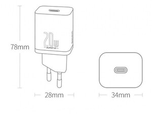 شارژر دیواری فست شارژ بیسوس Baseus Super Si Quick Charger 1C 20W CCSUP-A03