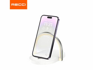 شارژر بی سیم و چراغ خواب رسی Recci RLS-L15 Wireless Charging 3-In-1 charger 15W