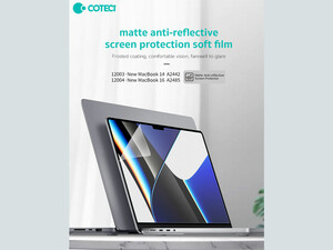 Coteetci Frosted anti-glare screen protection soft film 12003 New Macbook Pro"14(A2242)