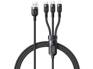 کابل فست‌شارژ و انتقال دیتا 66 واتی سه‌سر مک دودو Mcdodo CA-0930 Lightning+Micro+Type-C 3-in-1 Fast Charging Data Cable