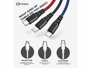 کابل تبدیل USB به USB-C مک دودو مدل Mcdodo  LIGHTNING IPHONE GAMING charging cable 1.8m CA-5951