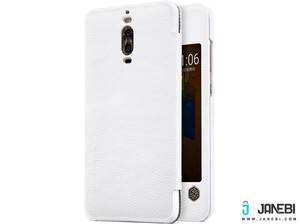 پشت و روی سفید کیف چرمی نیلکین هواوی HUAWEI Mate 9 Pro Qin Leather Case